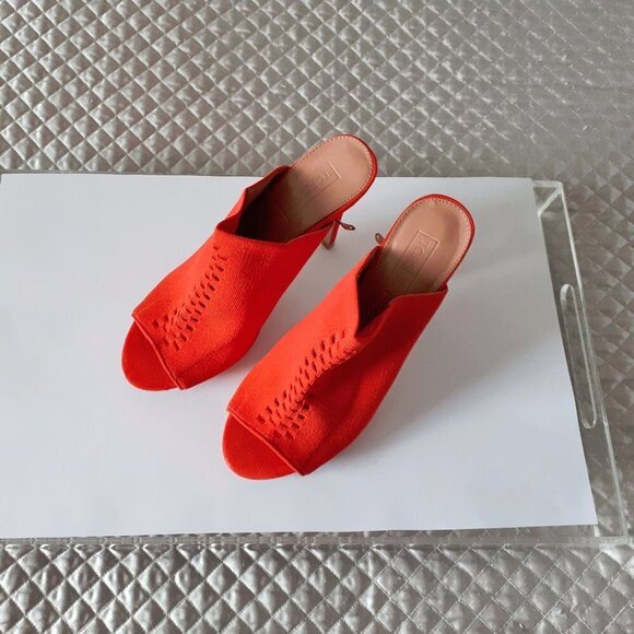 NWOT Topshop orange red stretch heeled mules EU40 - Picture 8 of 16